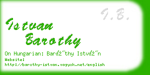 istvan barothy business card